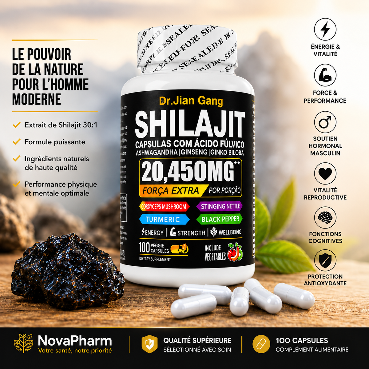 𝐒𝐇𝐈𝐋𝐀𝐉𝐈𝐓 𝟑𝟎𝐗™ — Le concentré de Pure Shilajit pour retrouver énergie, force et vitalité