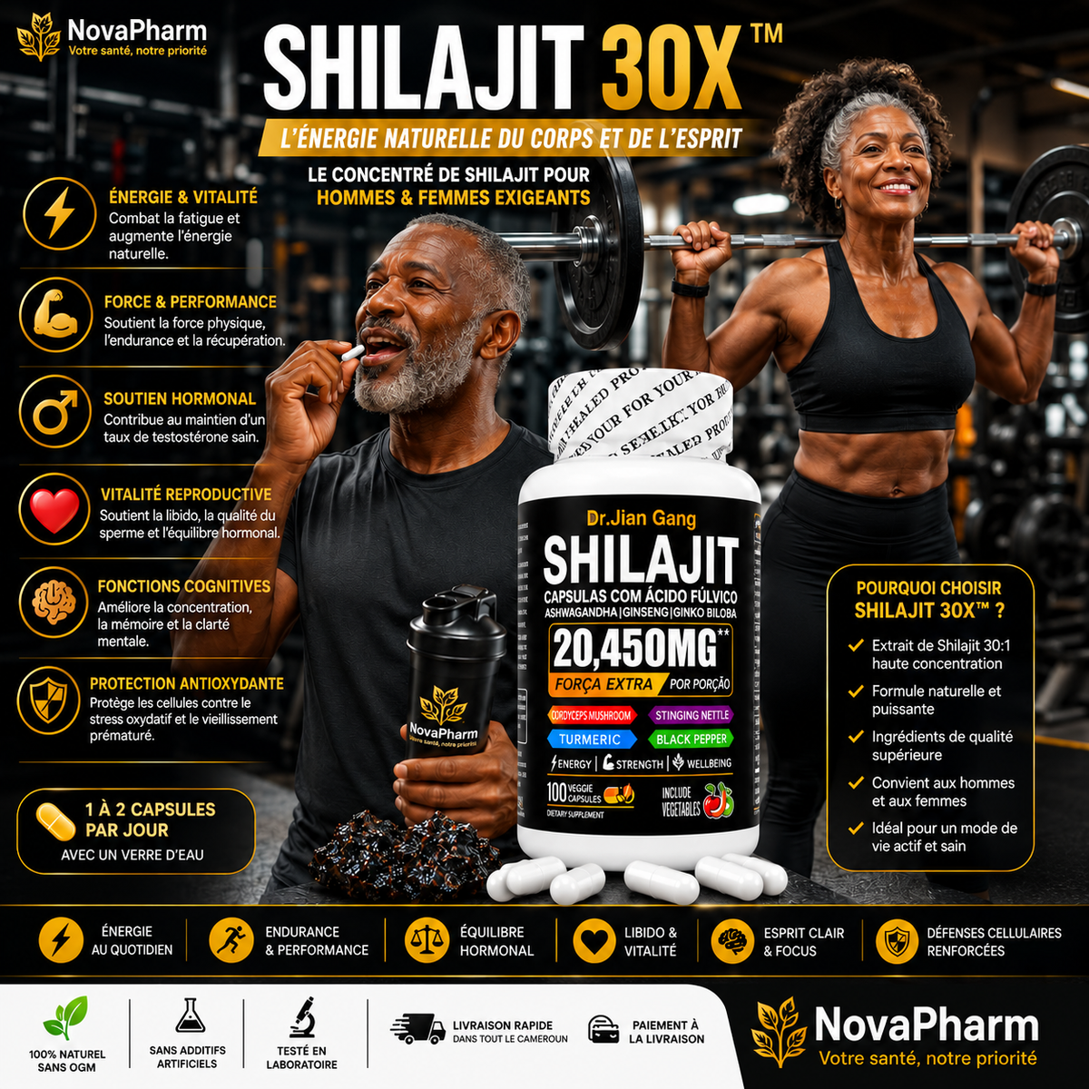 𝐒𝐇𝐈𝐋𝐀𝐉𝐈𝐓 𝟑𝟎𝐗™ — Le concentré de Pure Shilajit pour retrouver énergie, force et vitalité